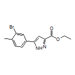 5-(3-溴-4-甲基苯基)-1H-吡唑-3-甲酸乙酯结构式