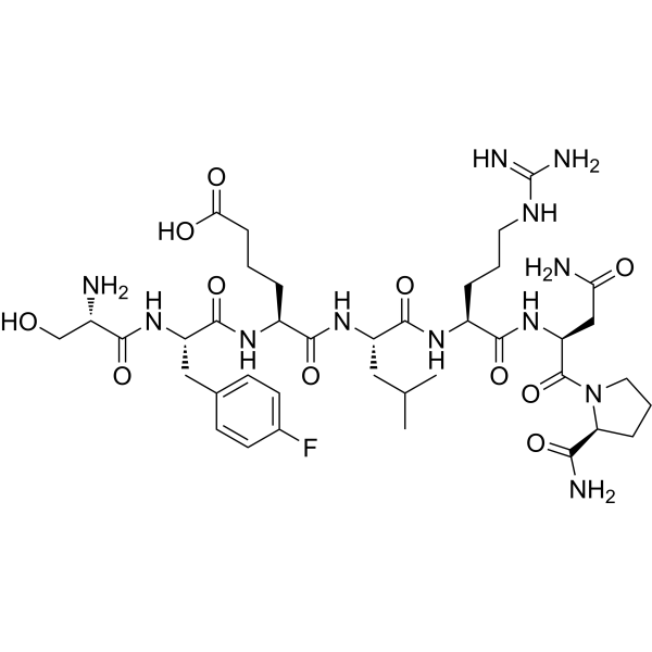 Ser-parafluoroPhe-Aad-Leu-Arg-Asn-Pro-NH2 Structure