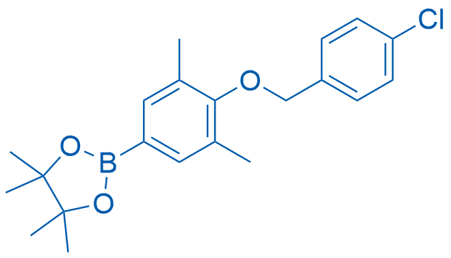 2-(4-((4-Chlorobenzyl)oxy)-3,5-dimethylphenyl)-4,4,5,5-tetramethyl-1,3,2-dioxaborolane picture