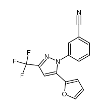 3-[5-(2-furyl)-3-(trifluoromethyl)-1H-pyrazol-1-yl]benzonitrile Structure