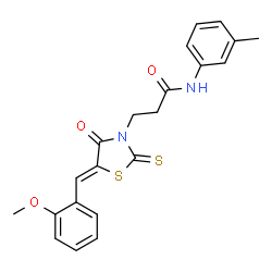 (Z)-3-(5-(2-methoxybenzylidene)-4-oxo-2-thioxothiazolidin-3-yl)-N-(m-tolyl)propanamide结构式