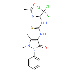 N-[2,2,2-trichloro-1-({[(1,5-dimethyl-3-oxo-2-phenyl-2,3-dihydro-1H-pyrazol-4-yl)amino]carbothioyl}amino)ethyl]acetamide picture