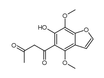 6-hydroxy-4,7-dimethoxy-5-acetoacetylbenzofuran结构式