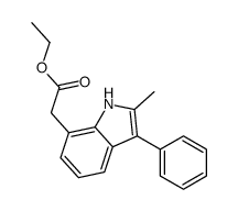 ethyl 2-(2-methyl-3-phenyl-1H-indol-7-yl)acetate结构式