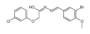 N-[(3-bromo-4-methoxyphenyl)methylideneamino]-2-(3-chlorophenoxy)acetamide结构式