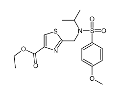 ethyl 2-[[(4-methoxyphenyl)sulfonyl-propan-2-ylamino]methyl]-1,3-thiazole-4-carboxylate Structure