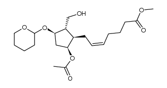 methyl (5Z)-7-{(1R,2S,3R,5R)-5-acetoxy-2-hydroxymethyl-3-[(2-oxacyclohexyl)oxy]-cyclopentyl}-5-heptenoate Structure