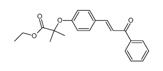 2-methyl-2-[4-(3-oxo-3-phenyl-propenyl)-phenoxy]-propionic acid ethyl ester结构式