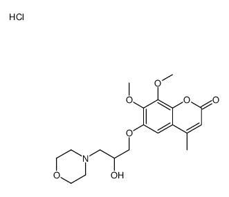 6-(2-hydroxy-3-morpholin-4-ium-4-ylpropoxy)-7,8-dimethoxy-4-methylchromen-2-one,chloride结构式