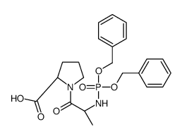 (2S)-1-[(2S)-2-[bis(phenylmethoxy)phosphorylamino]propanoyl]pyrrolidine-2-carboxylic acid Structure