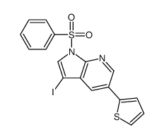 3-Iodo-1-(phenylsulfonyl)-5-(2-thienyl)-1H-pyrrolo[2,3-b]pyridine结构式