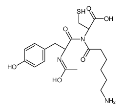 (2R)-2-[[(2S)-2-acetamido-3-(4-hydroxyphenyl)propanoyl]-(6-aminohexanoyl)amino]-3-sulfanylpropanoic acid结构式