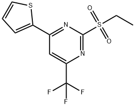 2-(ethylsulfonyl)-4-thien-2-yl-6-(trifluoromethyl)pyrimidine结构式