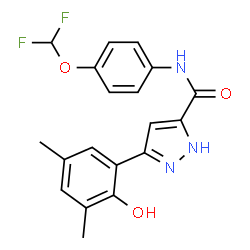 N-[4-(Difluoromethoxy)phenyl]-3-(2-hydroxy-3,5-dimethylphenyl)-1H-pyrazole-5-carboxamide picture