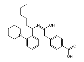 4-[2-oxo-2-[1-(2-piperidin-1-ylphenyl)hexylamino]ethyl]benzoic acid Structure