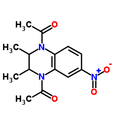 1,1'-(2,3-Dimethyl-6-nitro-2,3-dihydroquinoxaline-1,4-diyl)diethanone structure