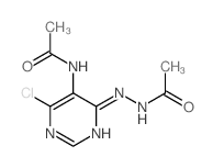 N-[4-(2-acetylhydrazinyl)-6-chloro-pyrimidin-5-yl]acetamide structure