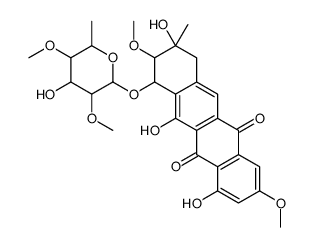 4,6,9-trihydroxy-7-(4-hydroxy-3,5-dimethoxy-6-methyloxan-2-yl)oxy-2,8-dimethoxy-9-methyl-8,10-dihydro-7H-tetracene-5,12-dione Structure