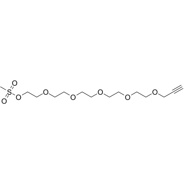 Propargyl-PEG6-Ms Structure