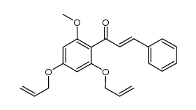 (2E)-1-[2-methoxy-4,6-bis(2-propenyloxy)phenyl]-3-(phenyl)-2-propen-1-one Structure