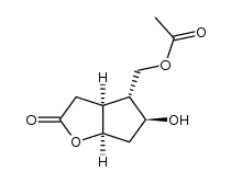 (1R,5S,6S,7S)-(+)-6-acetoxymethyl-7-hydroxy-2-oxabicyclo[3.3.0]octan-3-one结构式