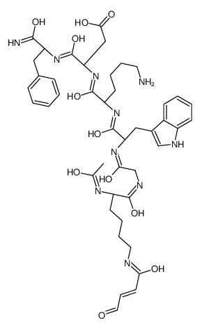 (3S)-3-[[(2S)-2-[[(2S)-2-[[2-[[(2S)-2-acetamido-6-[[(Z)-4-oxobut-2-enoyl]amino]hexanoyl]amino]acetyl]amino]-3-(1H-indol-3-yl)propanoyl]amino]-6-aminohexanoyl]amino]-4-[[(2S)-1-amino-1-oxo-3-phenylpropan-2-yl]amino]-4-oxobutanoic acid Structure