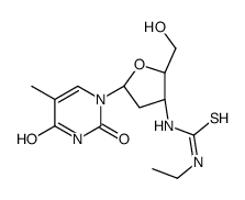 1-ethyl-3-[(2S,3S,5R)-2-(hydroxymethyl)-5-(5-methyl-2,4-dioxopyrimidin-1-yl)oxolan-3-yl]thiourea结构式