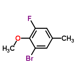 1-Bromo-3-fluoro-2-methoxy-5-methylbenzene结构式