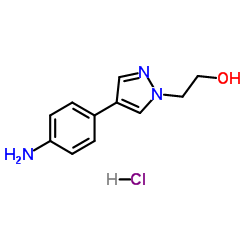 2-[4-(4-Aminophenyl)-1H-pyrazol-1-yl]ethanol hydrochloride (1:1)结构式