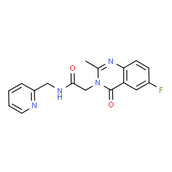 2-(6-fluoro-2-methyl-4-oxoquinazolin-3(4H)-yl)-N-(pyridin-2-ylmethyl)acetamide结构式