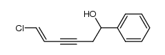 (5E)-6-chloro-1-phenylhex-5-en-3-yn-1-ol结构式