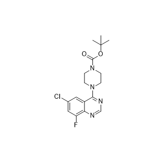 tert-Butyl 4-(6-chloro-8-fluoroquinazolin-4-yl)piperazine-1-carboxylate Structure