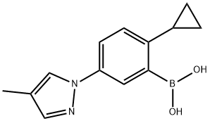 2-Cyclopropyl-5-(4-methyl-1H-pyrazol-1-yl)phenylboronic acid structure