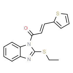 (E)-1-(2-(ethylthio)-1H-benzo[d]imidazol-1-yl)-3-(thiophen-2-yl)prop-2-en-1-one Structure