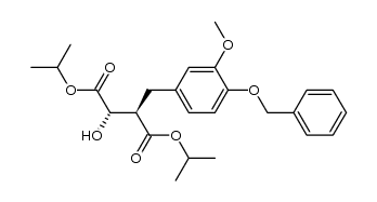 (2R,3S)-2-[4-(benzyloxy)-3-methoxybenzyl]-3-hydroxybutanedioic acid diisopropyl ester Structure