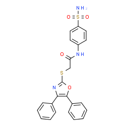 N-[4-(aminosulfonyl)phenyl]-2-[(4,5-diphenyl-1,3-oxazol-2-yl)sulfanyl]acetamide结构式