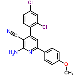 2-Amino-4-(2,4-dichlorophenyl)-6-(4-methoxyphenyl)nicotinonitrile结构式