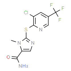 2-([3-CHLORO-5-(TRIFLUOROMETHYL)-2-PYRIDINYL]SULFANYL)-1-METHYL-1H-IMIDAZOLE-5-CARBOXAMIDE Structure