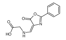 2-[(5-oxo-2-phenyl-1,3-oxazol-4-ylidene)methylamino]acetic acid Structure