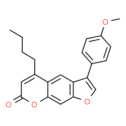 5-butyl-3-(4-methoxyphenyl)furo[3,2-g]chromen-7-one结构式