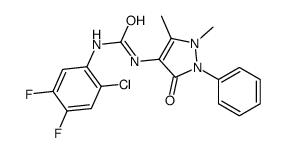 1-(2-chloro-4,5-difluorophenyl)-3-(1,5-dimethyl-3-oxo-2-phenylpyrazol-4-yl)urea结构式