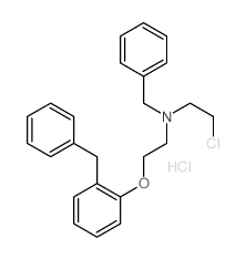 Benzenemethanamine,N-(2-chloroethyl)-N-[2-[2-(phenylmethyl)phenoxy]ethyl]-, hydrochloride (1:1) Structure