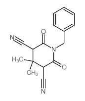 3,5-Piperidinedicarbonitrile,4,4-dimethyl-2,6-dioxo-1-(phenylmethyl)- structure