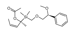 (1S,2Z)-1-({[(2S)-2-methoxy-2-phenylethoxy]methyl}(dimethyl)silyl)-1-methylbut-2-enyl acetate Structure