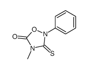 4-methyl-2-phenyl-3-sulfanylidene-1,2,4-oxadiazolidin-5-one结构式