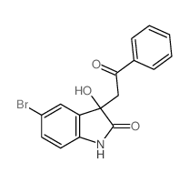 5-bromo-3-hydroxy-3-phenacyl-1H-indol-2-one结构式