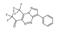 2,2,2-trifluoro-1-[7-phenyl-2-(trifluoromethyl)-1,4,5,9-tetrazabicyclo [4.3.0]nona-2,4,6,8-tetraen-3-yl]ethanone structure