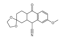 2-Methoxy-7,7-(ethylendioxy)-9-cyano-10-oxo-5,6,7,8,8a,9,10,10a-octahydroanthracene结构式