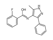 2-fluoro-N-(5-methyl-3-phenyl-1H-pyrazol-4-yl)benzamide结构式