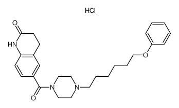 6-[4-(6-Phenoxyhexyl)-1-piperazinylcarbonyl]-3,4-dihydrocarbostyril monohydrochloride Structure